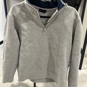 Tahari Light Gray Zip-Up Men's Sweater